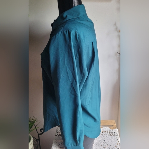 Petites by Hiroko Forest Green Vintage Long Sleeve Blouse - Picture 6 of 7